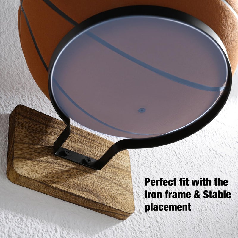 AIDILI Wall Mount Basketball Holder, Ball Storage Holders Display Rack for Autograph Basketball, Football, Soccer, Volleyball Collection, Sports Accessories Organizer for Player Fans - Image 1